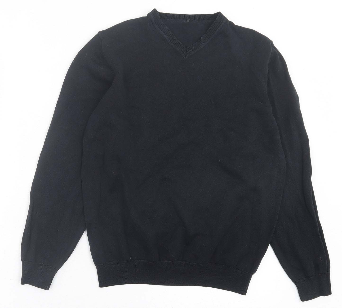George Boys Black V-Neck  Cotton Pullover Jumper Size 13-14 Years  Pullover - School Wear