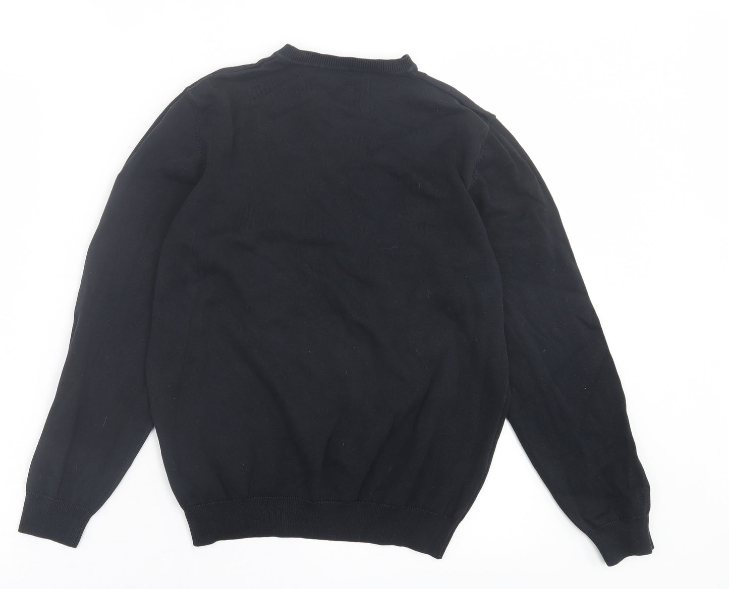 George Boys Black V-Neck  Cotton Pullover Jumper Size 13-14 Years  Pullover - School Wear