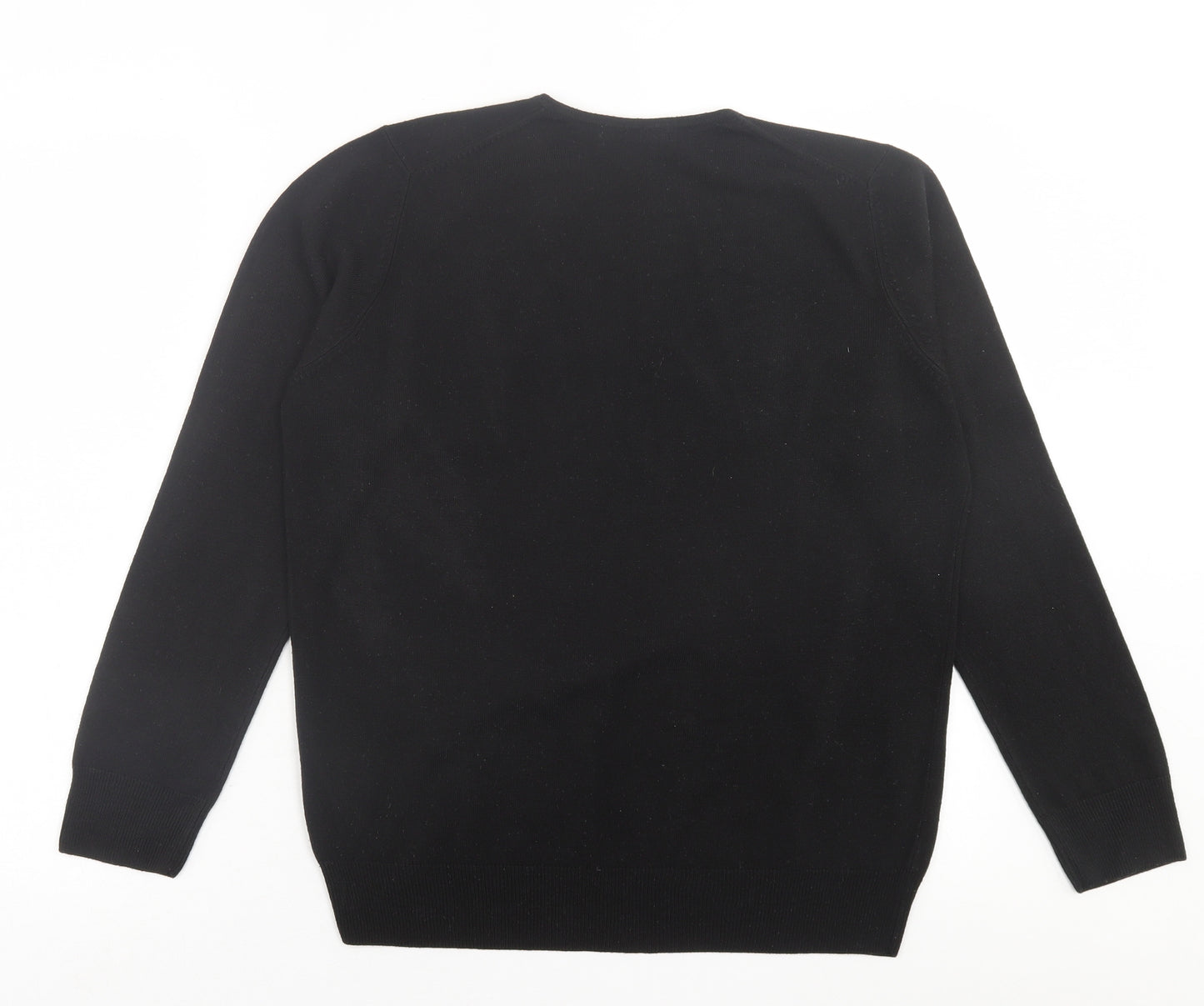 Marks and Spencer Womens Black V-Neck  Acrylic Pullover Jumper Size 12
