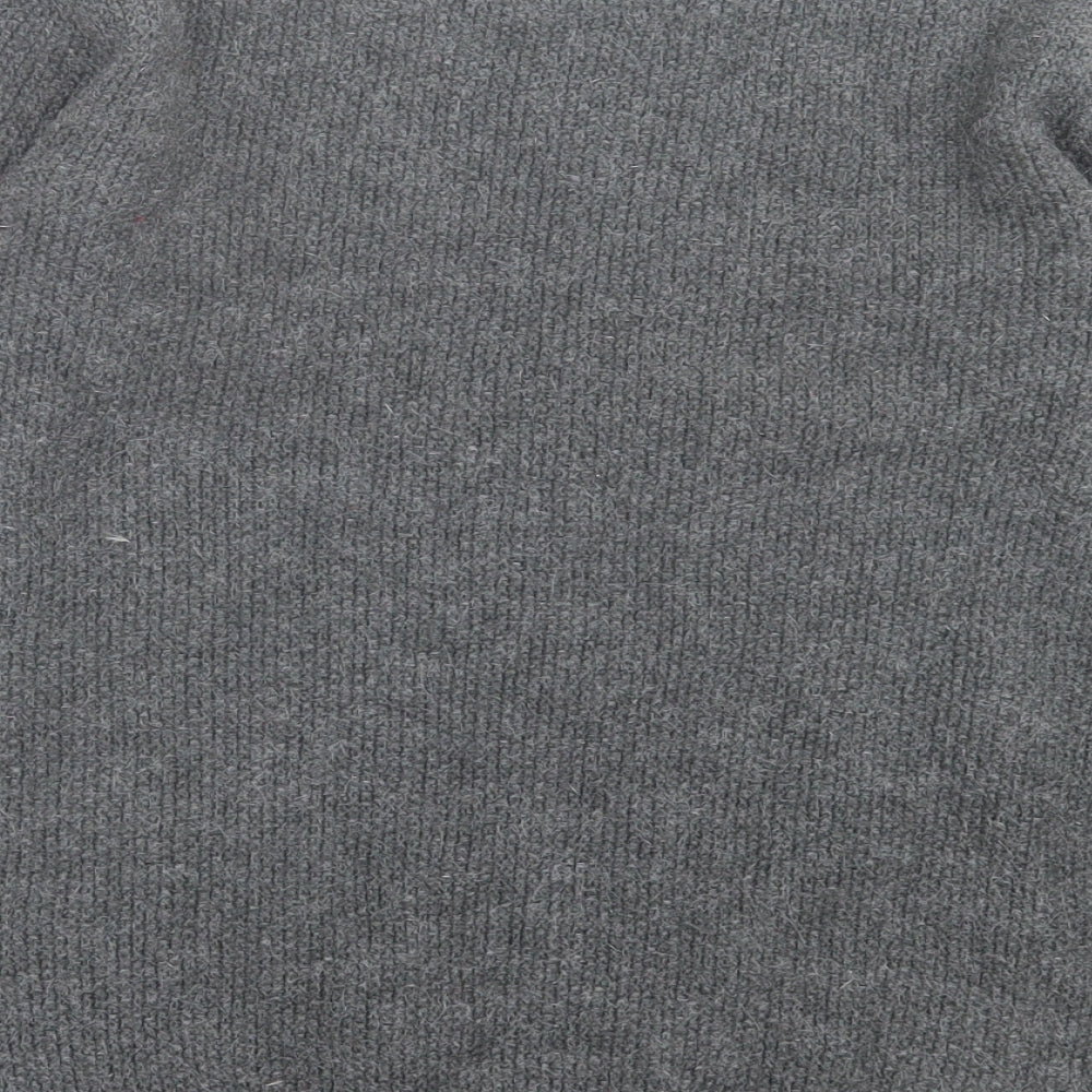Primark Girls Grey Crew Neck Floral Acrylic Pullover Jumper Size 12-13 Years  Pullover