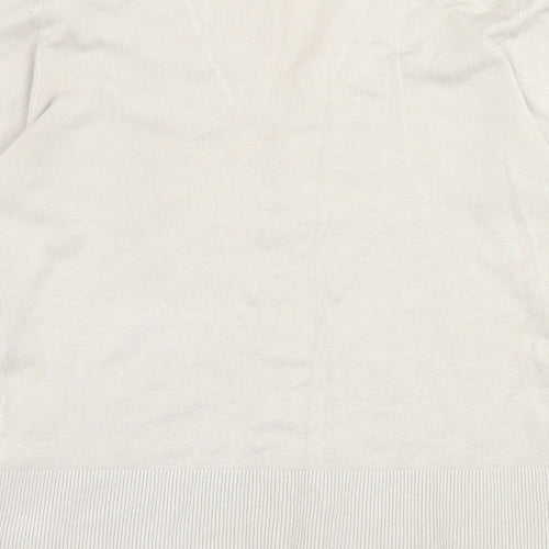 John Richmond Womens Ivory V-Neck  Viscose Pullover Jumper Size 12