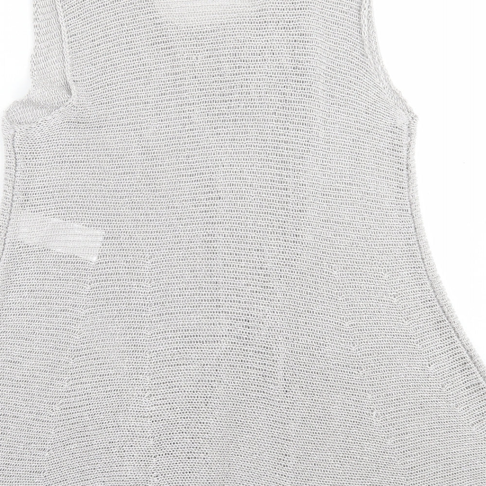 Naya Womens Grey  Cotton A-Line  Size L  Scoop Neck Pullover