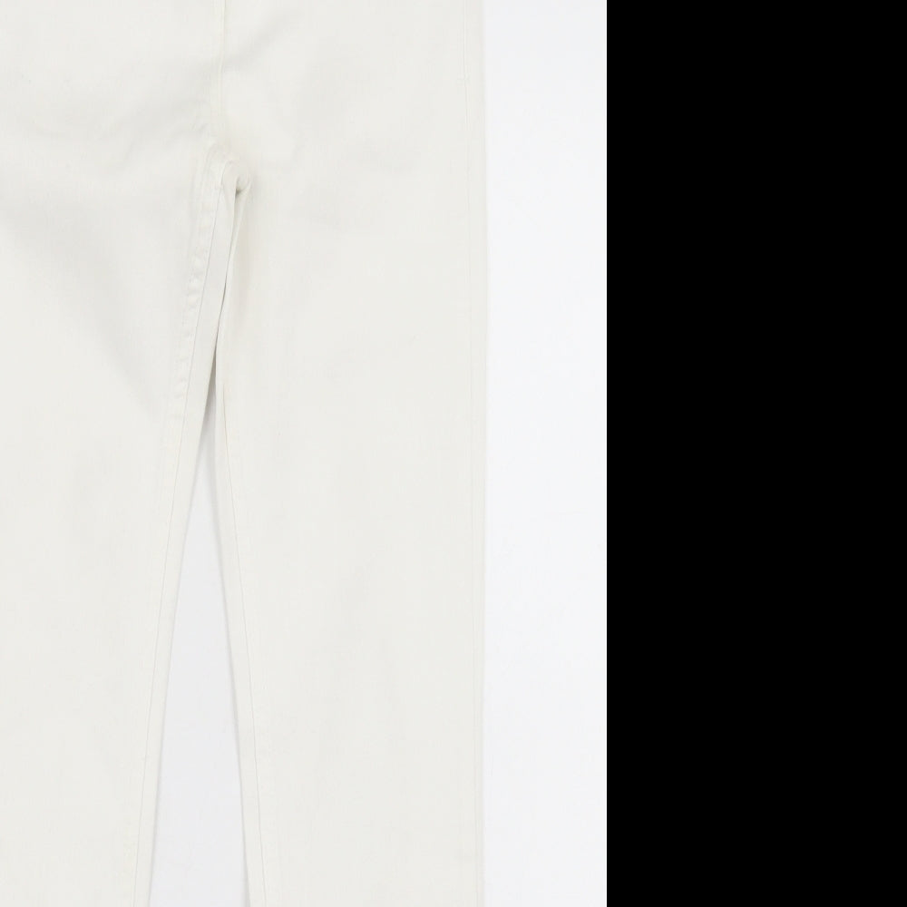 NEXT Womens White  Cotton Straight Jeans Size 6 L28 in Regular Button
