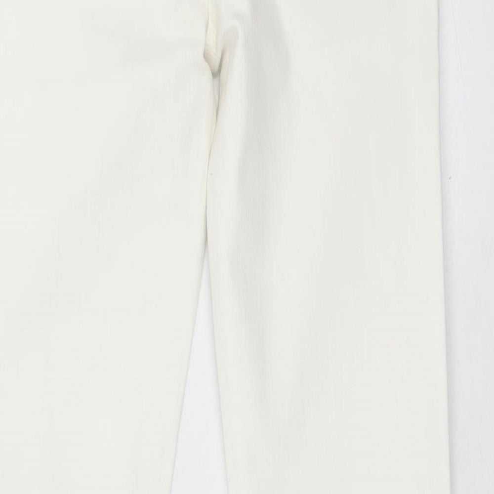 NEXT Womens White  Cotton Straight Jeans Size 6 L28 in Regular Button