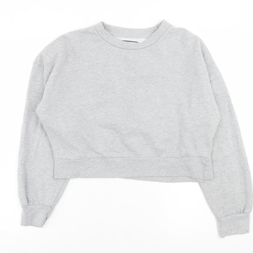 Fluid Womens Grey  Cotton Pullover Sweatshirt Size L  Pullover