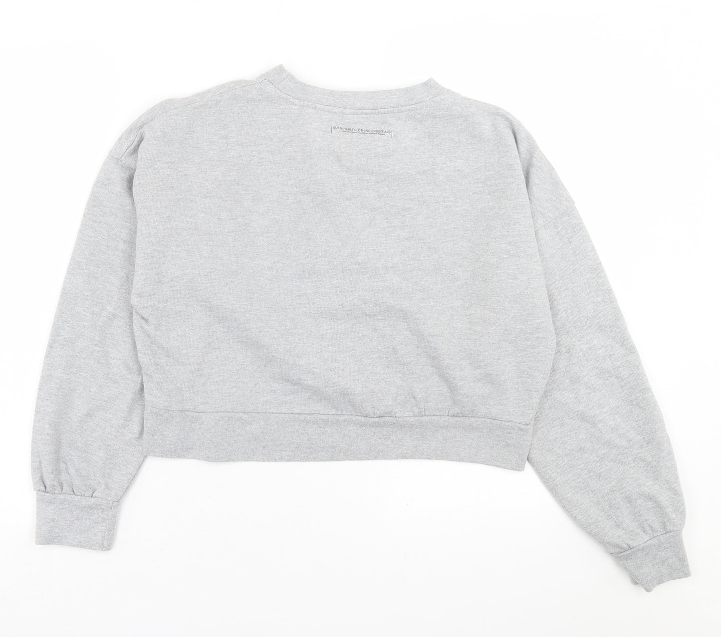 Fluid Womens Grey  Cotton Pullover Sweatshirt Size L  Pullover