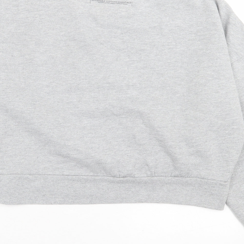 Fluid Womens Grey  Cotton Pullover Sweatshirt Size L  Pullover