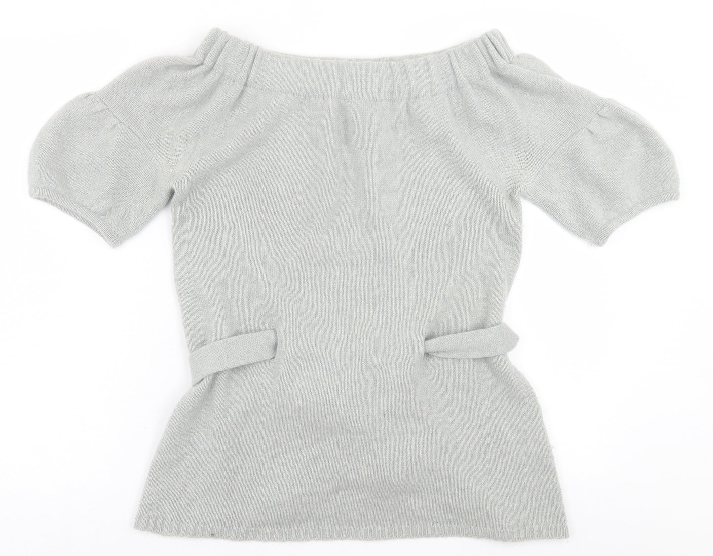 DTLM Womens Grey  Cashmere Basic T-Shirt Size 14 Boat Neck