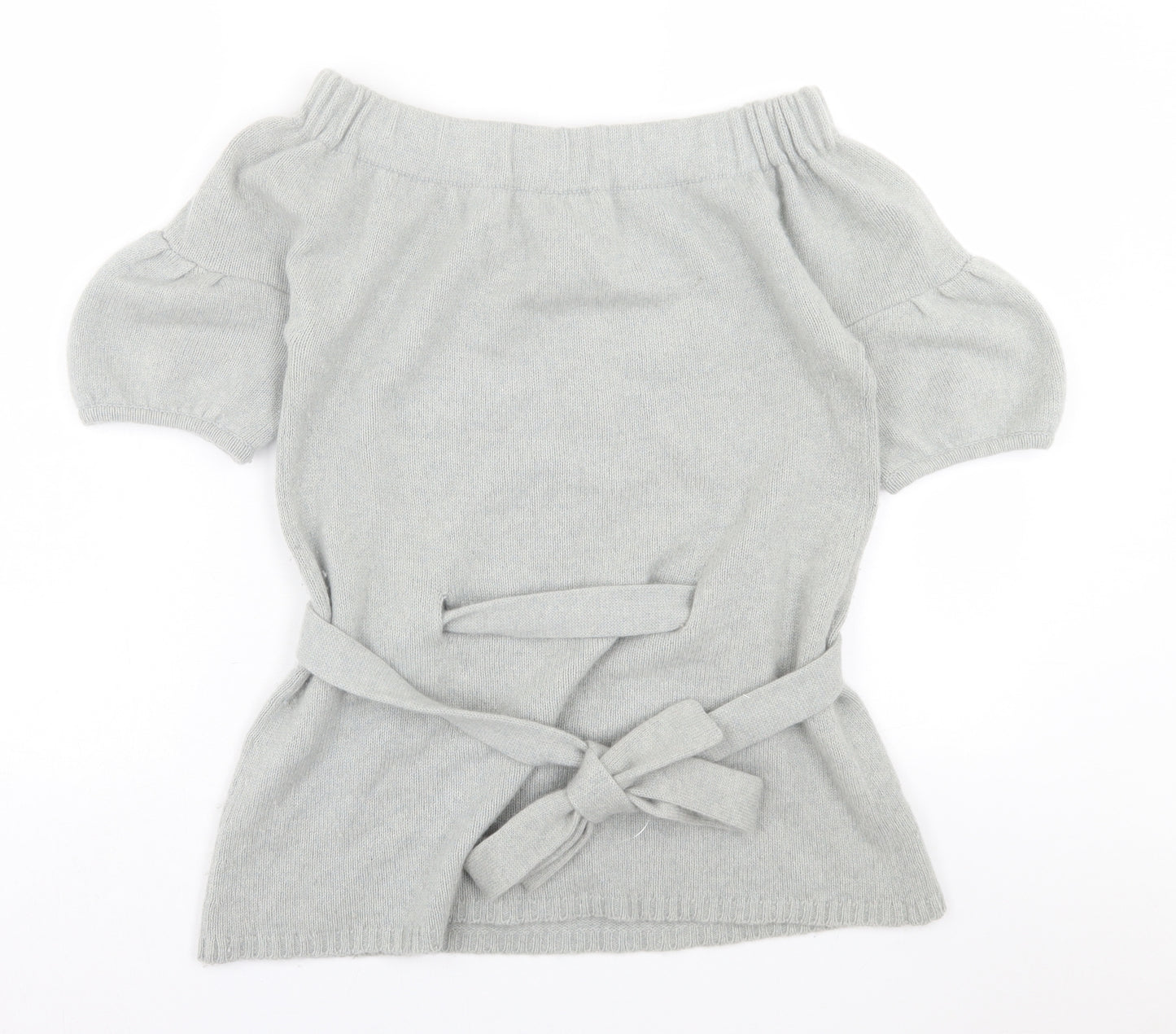 DTLM Womens Grey  Cashmere Basic T-Shirt Size 14 Boat Neck