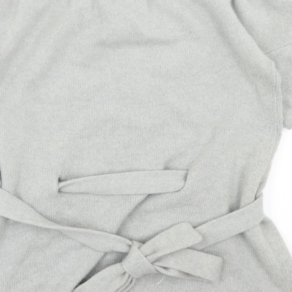 DTLM Womens Grey  Cashmere Basic T-Shirt Size 14 Boat Neck