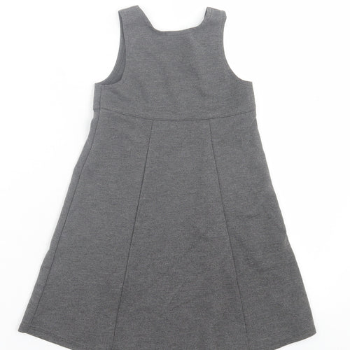 Damart Girls Grey  Polyester A-Line  Size 3-4 Years  Crew Neck Pullover - School Wear