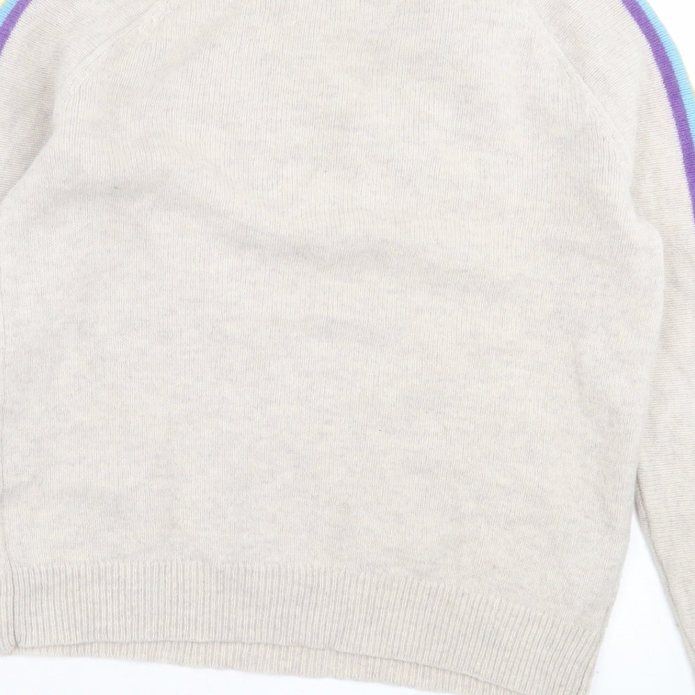 Clements Ribeiro Womens Multicoloured Crew Neck Striped Wool Pullover Jumper Size 10