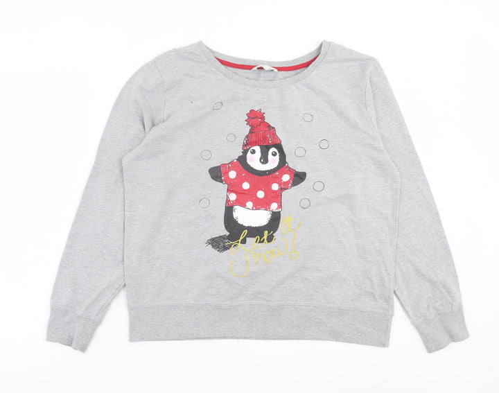 Peacocks Womens Grey Cotton Pullover Sweatshirt Size L Pullover