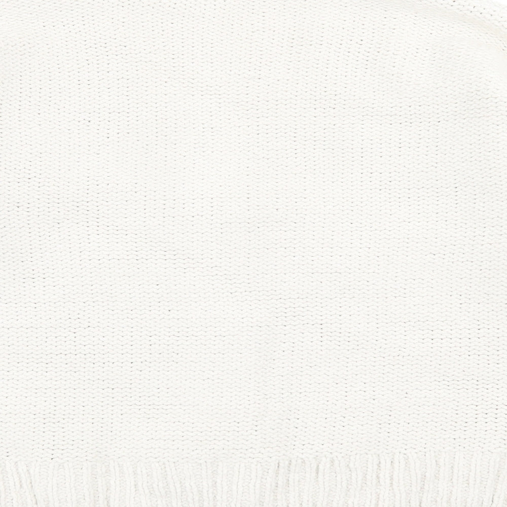 Primark Womens Ivory V-Neck  Polyester Cardigan Jumper Size L