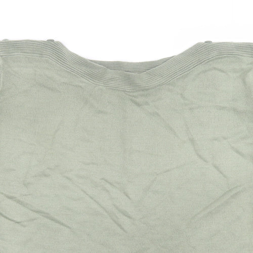Original Womens Green Boat Neck  Acrylic Pullover Jumper Size 16