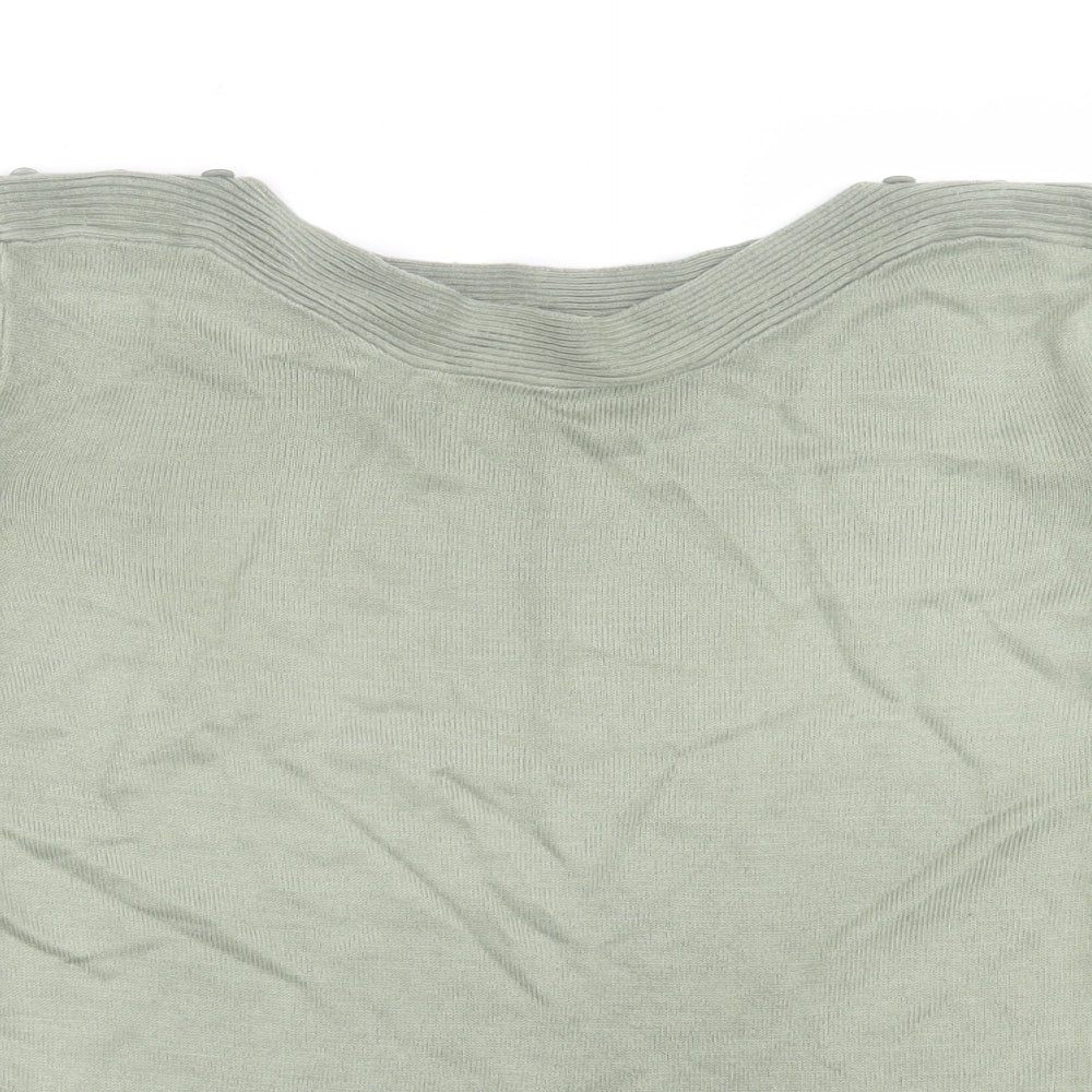 Original Womens Green Boat Neck  Acrylic Pullover Jumper Size 16