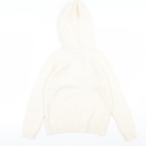 Falmer  Womens Ivory  Acrylic Pullover Hoodie Size M  Pullover