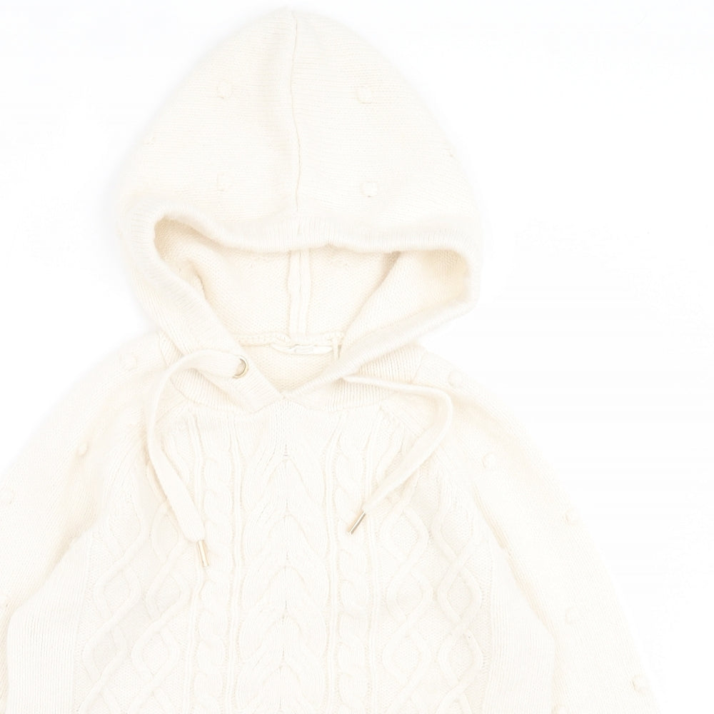 Falmer  Womens Ivory  Acrylic Pullover Hoodie Size M  Pullover