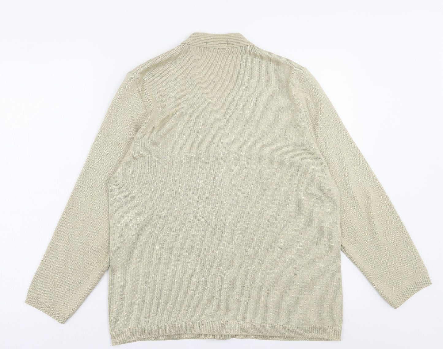 prewron Womens Beige V-Neck  Acrylic Cardigan Jumper Size M