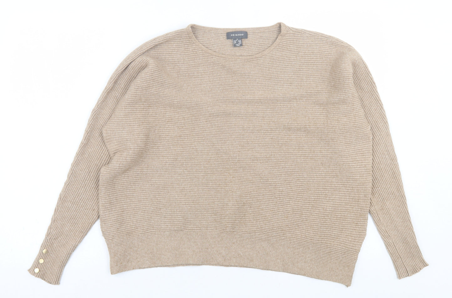 Primark Womens Brown Crew Neck  Acrylic Pullover Jumper Size M