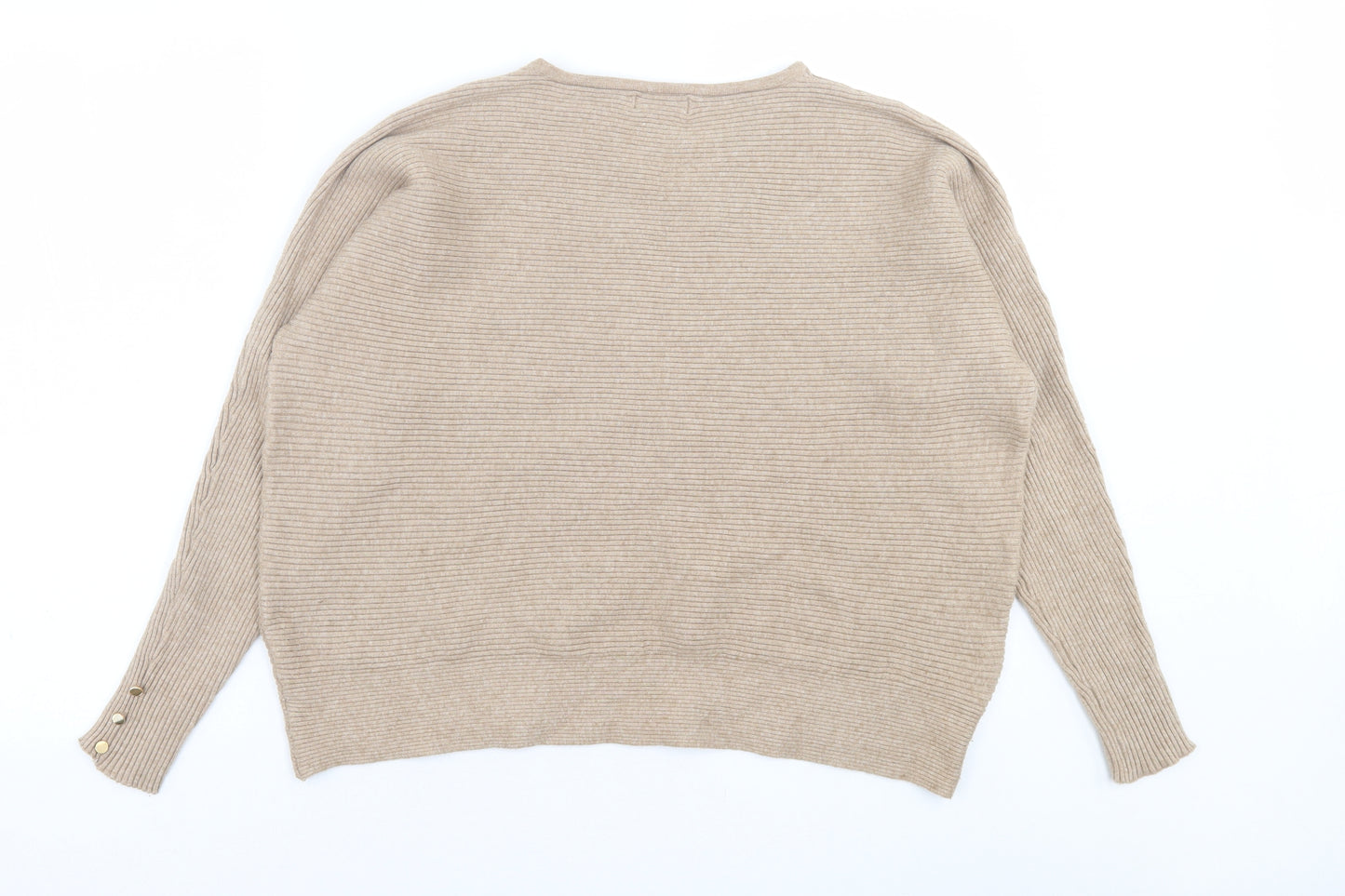 Primark Womens Brown Crew Neck  Acrylic Pullover Jumper Size M
