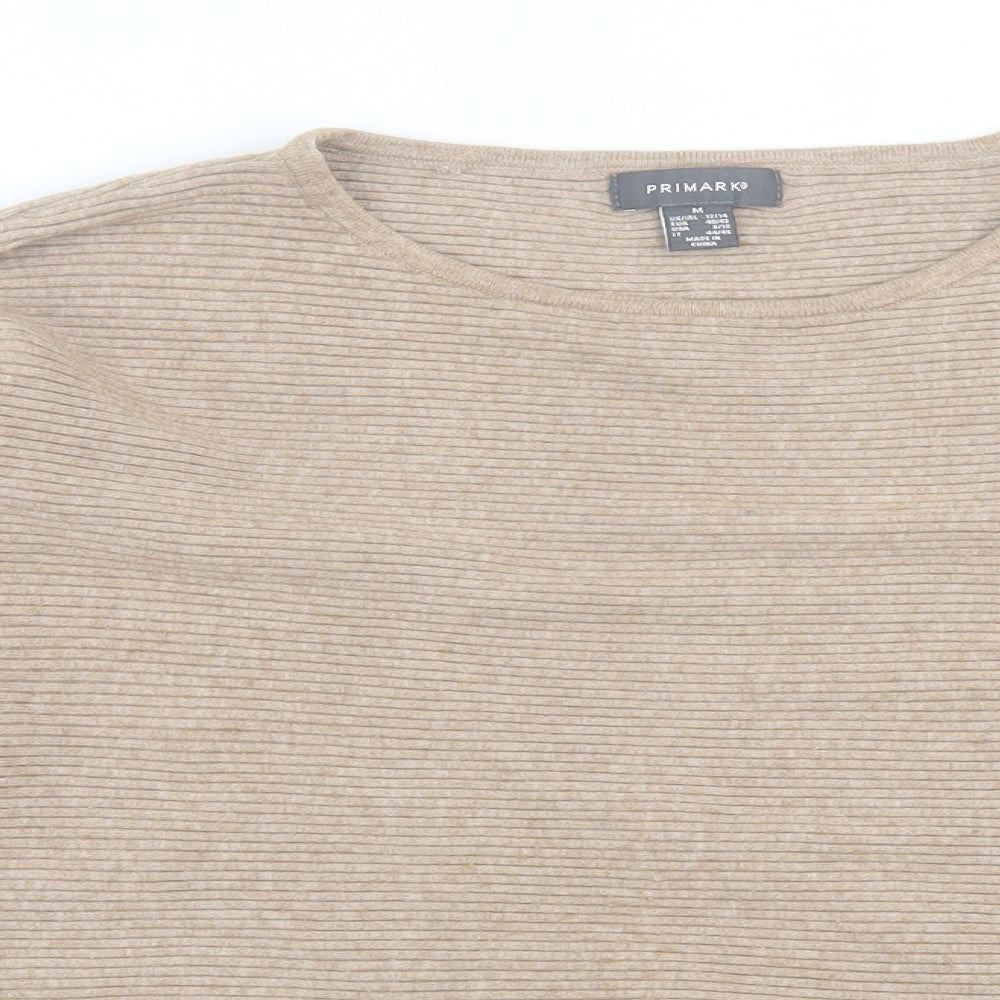 Primark Womens Brown Crew Neck  Acrylic Pullover Jumper Size M
