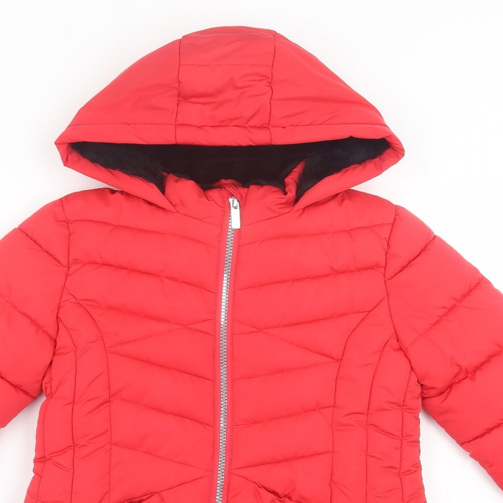George Girls Red   Basic Coat Coat Size 7-8 Years  Zip