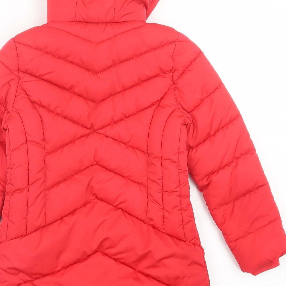 George Girls Red   Basic Coat Coat Size 7-8 Years  Zip