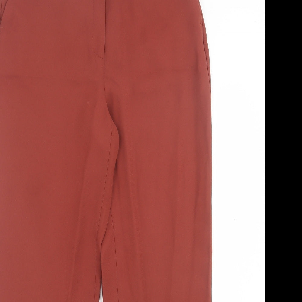Autograph Womens Brown  Polyester Trousers  Size 8 L28 in Regular Hook & Eye
