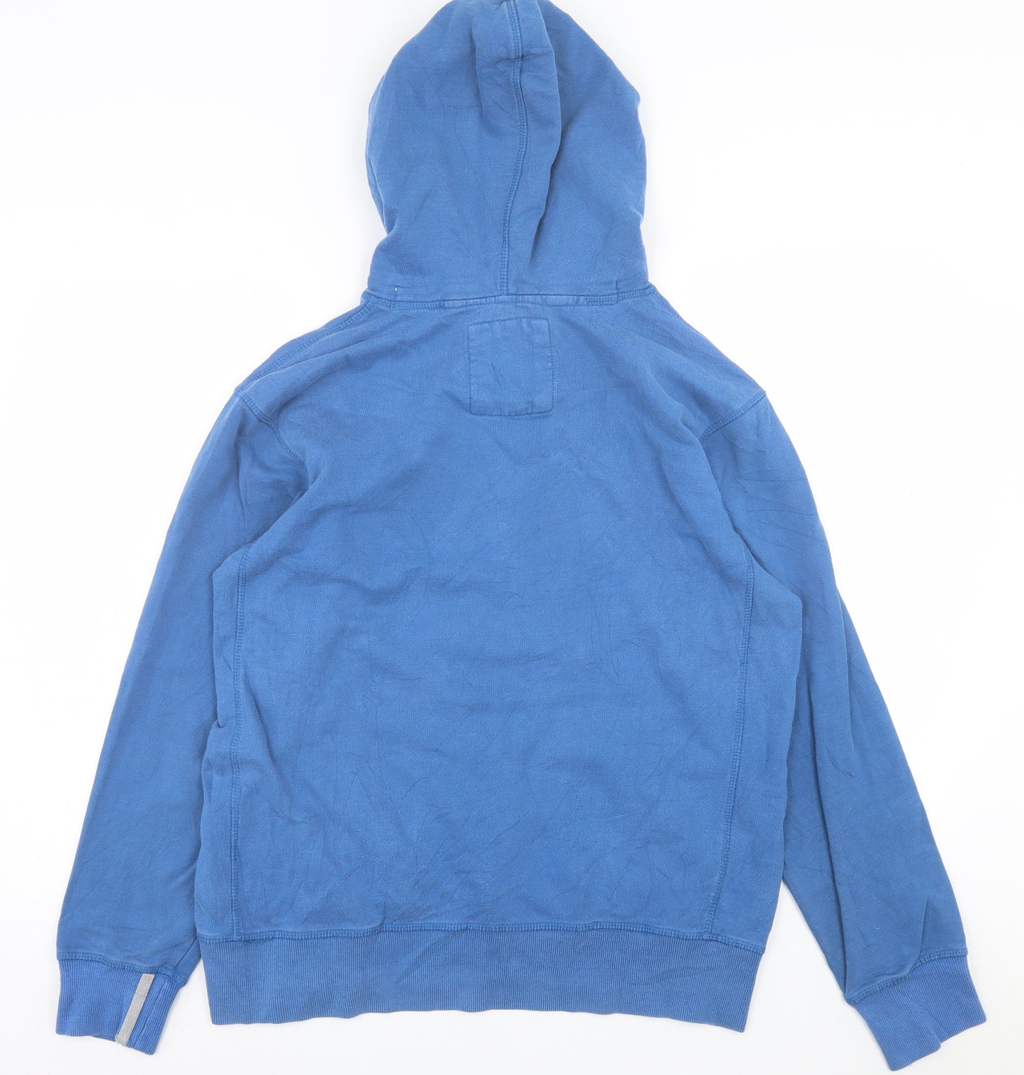 TU Mens Blue  Cotton Pullover Hoodie Size M