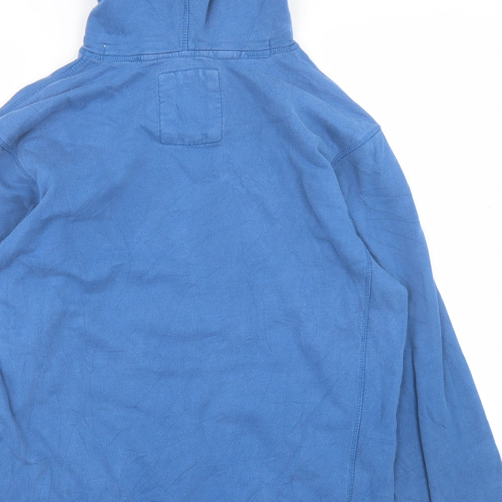 TU Mens Blue  Cotton Pullover Hoodie Size M