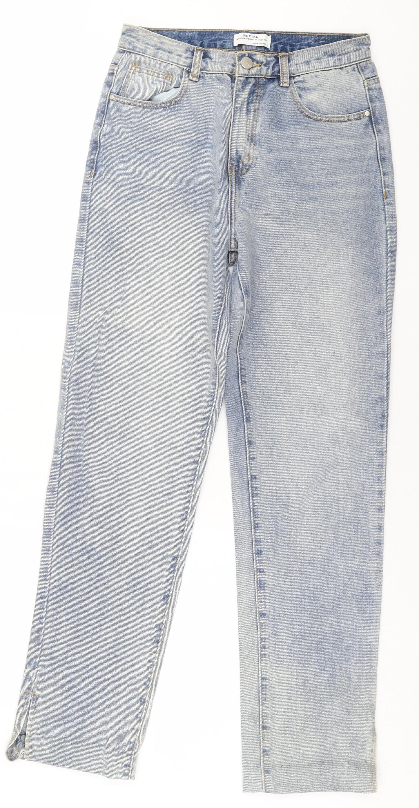 Redial Womens Blue  Cotton Straight Jeans Size 10 L32 in Regular Button