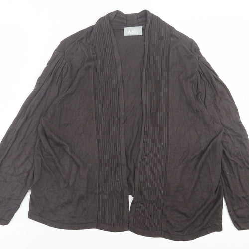 Wallis Womens Brown V-Neck  Viscose Cardigan Jumper Size L