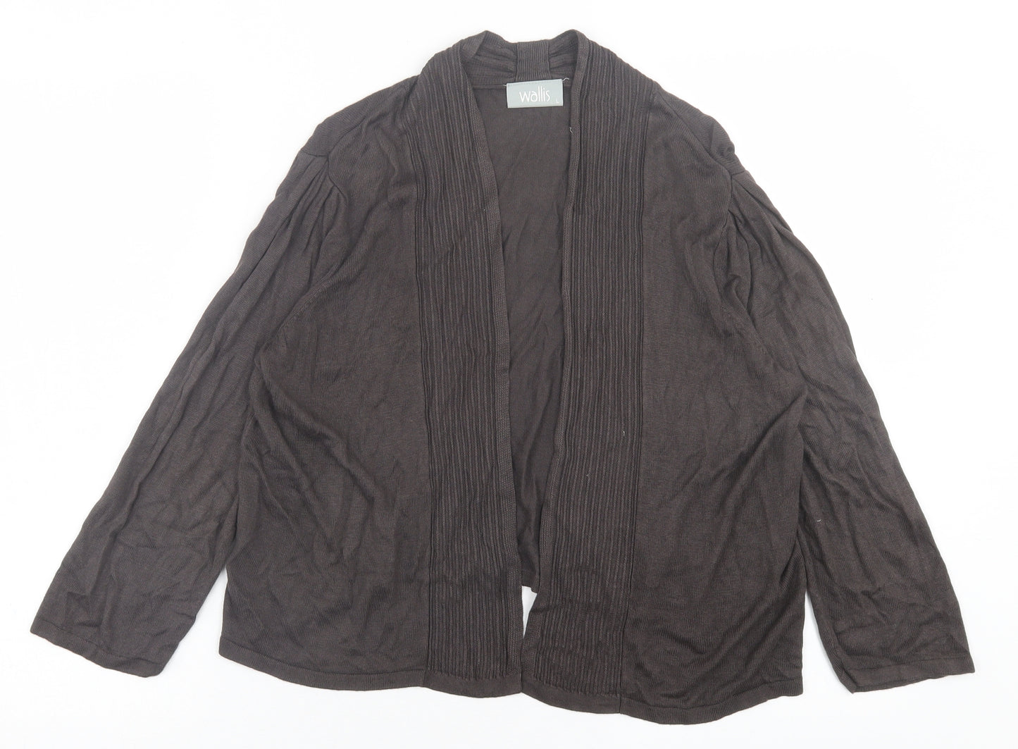 Wallis Womens Brown V-Neck  Viscose Cardigan Jumper Size L