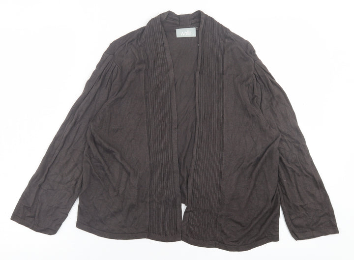 Wallis Womens Brown V-Neck  Viscose Cardigan Jumper Size L