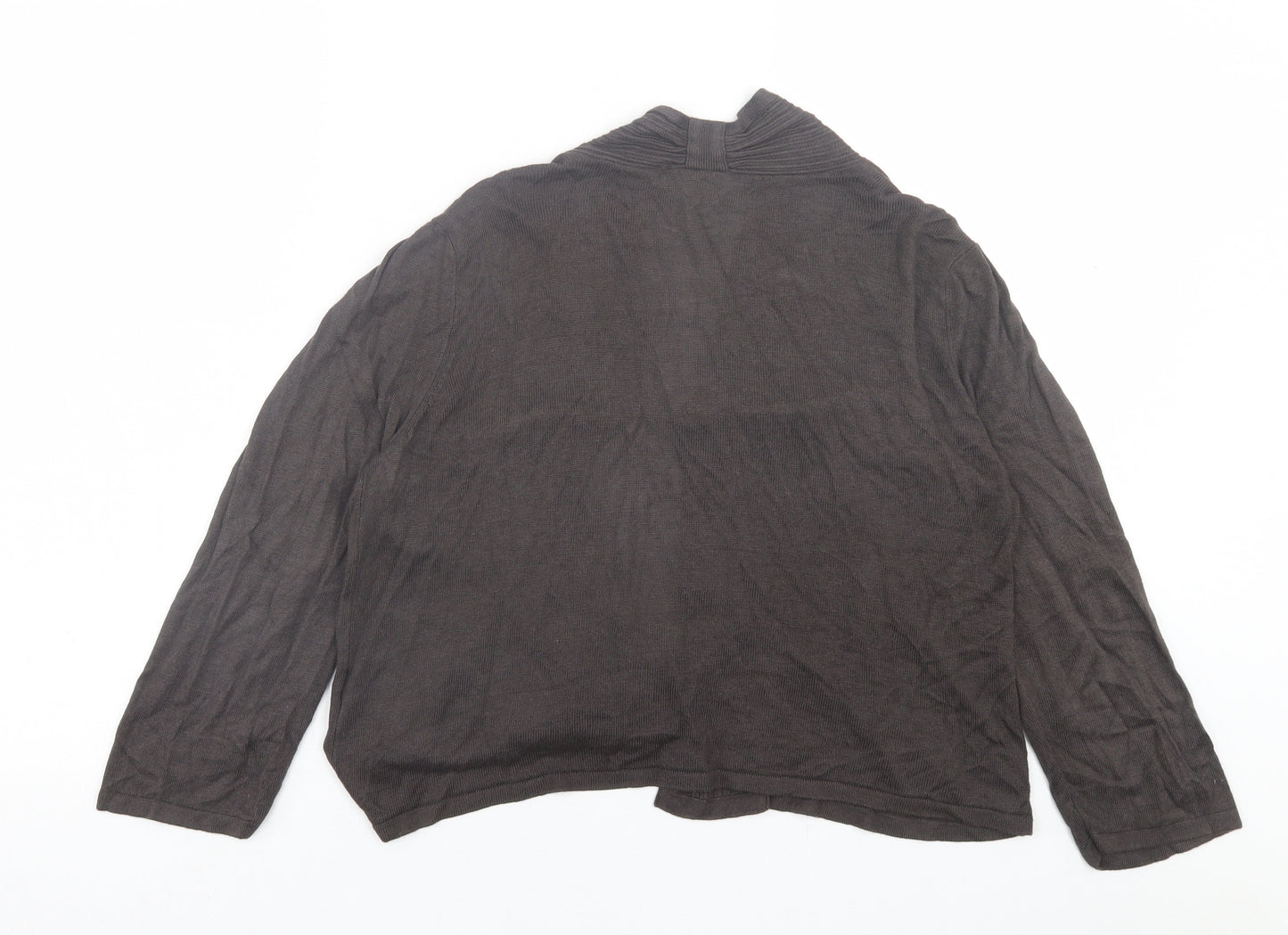 Wallis Womens Brown V-Neck  Viscose Cardigan Jumper Size L