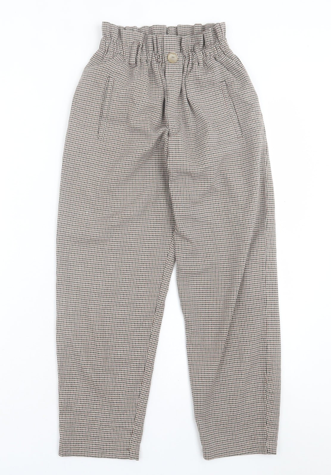 Zara Girls Brown Houndstooth Polyester Dress Pants Trousers Size 13-14 Years  Regular
