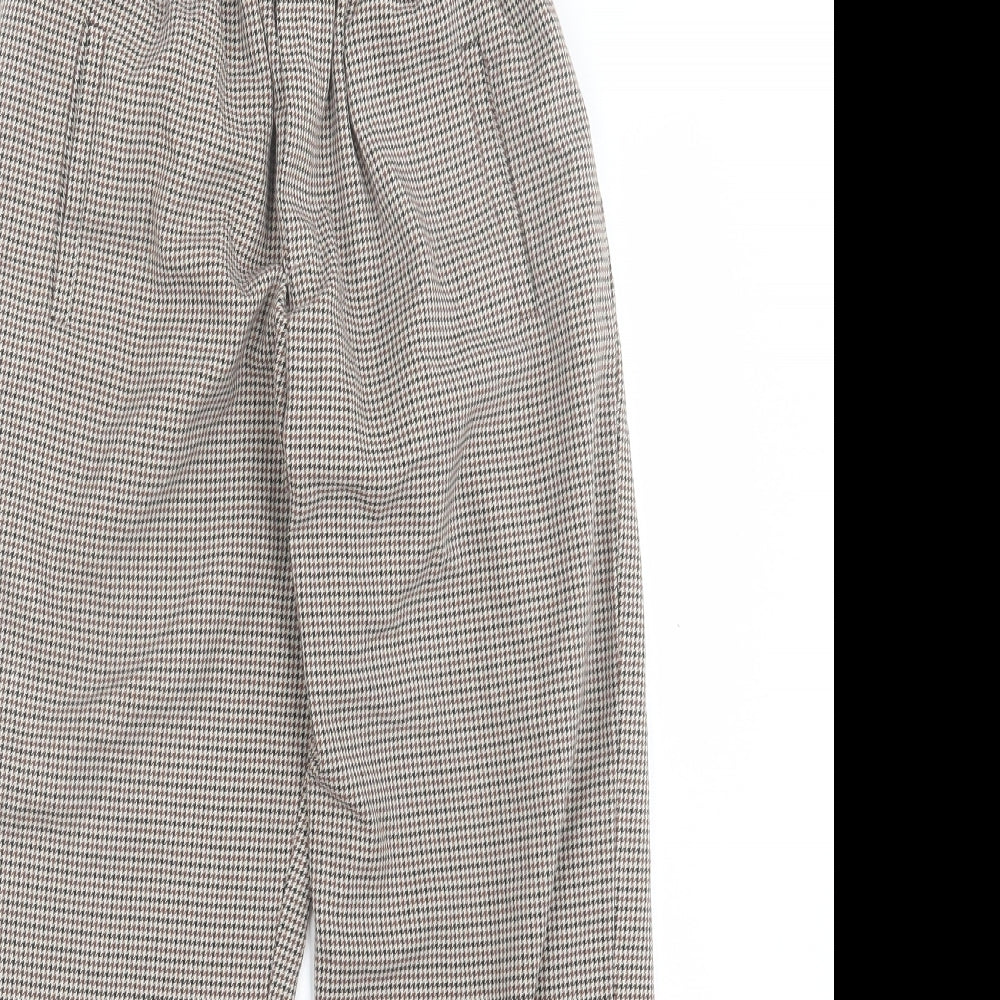 Zara Girls Brown Houndstooth Polyester Dress Pants Trousers Size 13-14 Years  Regular