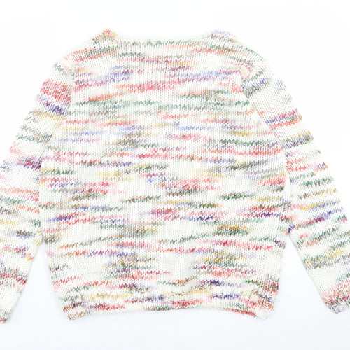 Papaya Womens Multicoloured Crew Neck Geometric Acrylic Pullover Jumper Size M