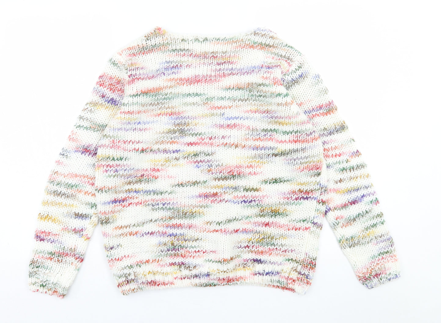 Papaya Womens Multicoloured Crew Neck Geometric Acrylic Pullover Jumper Size M