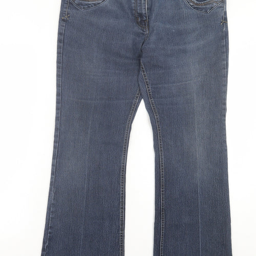 George Womens Blue  Cotton Bootcut Jeans Size 16 L30 in Regular Button