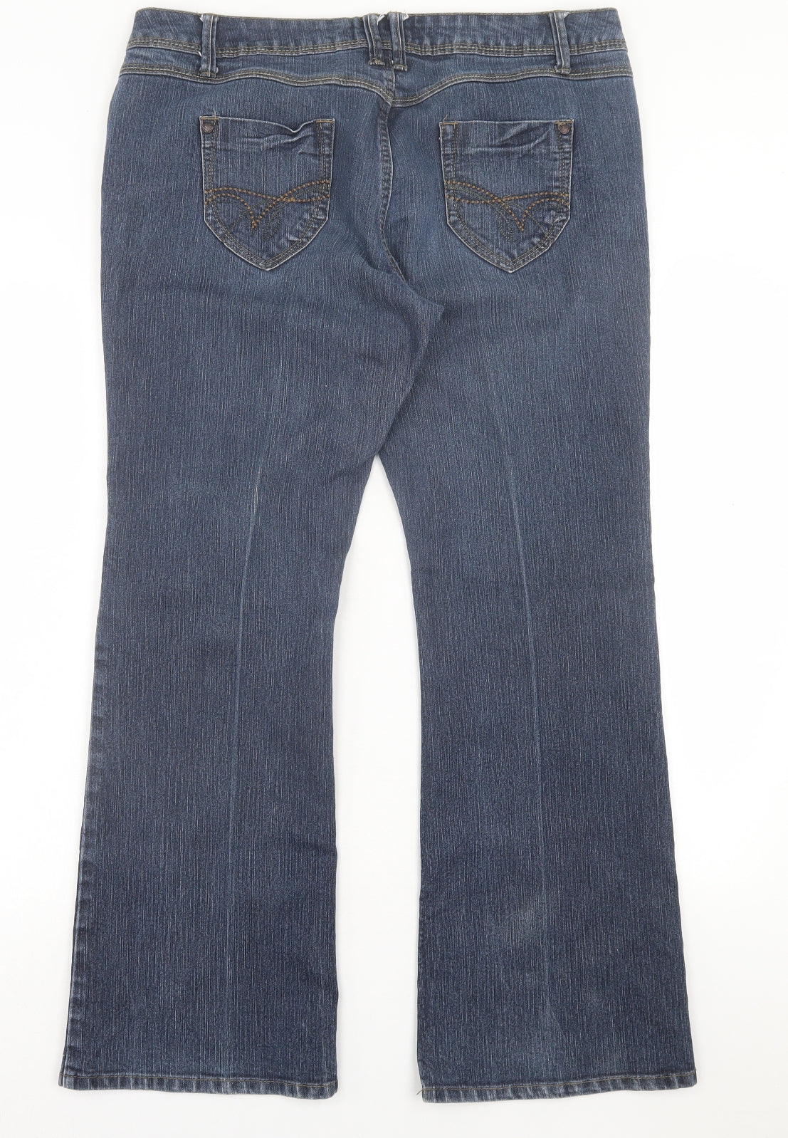 George Womens Blue  Cotton Bootcut Jeans Size 16 L30 in Regular Button