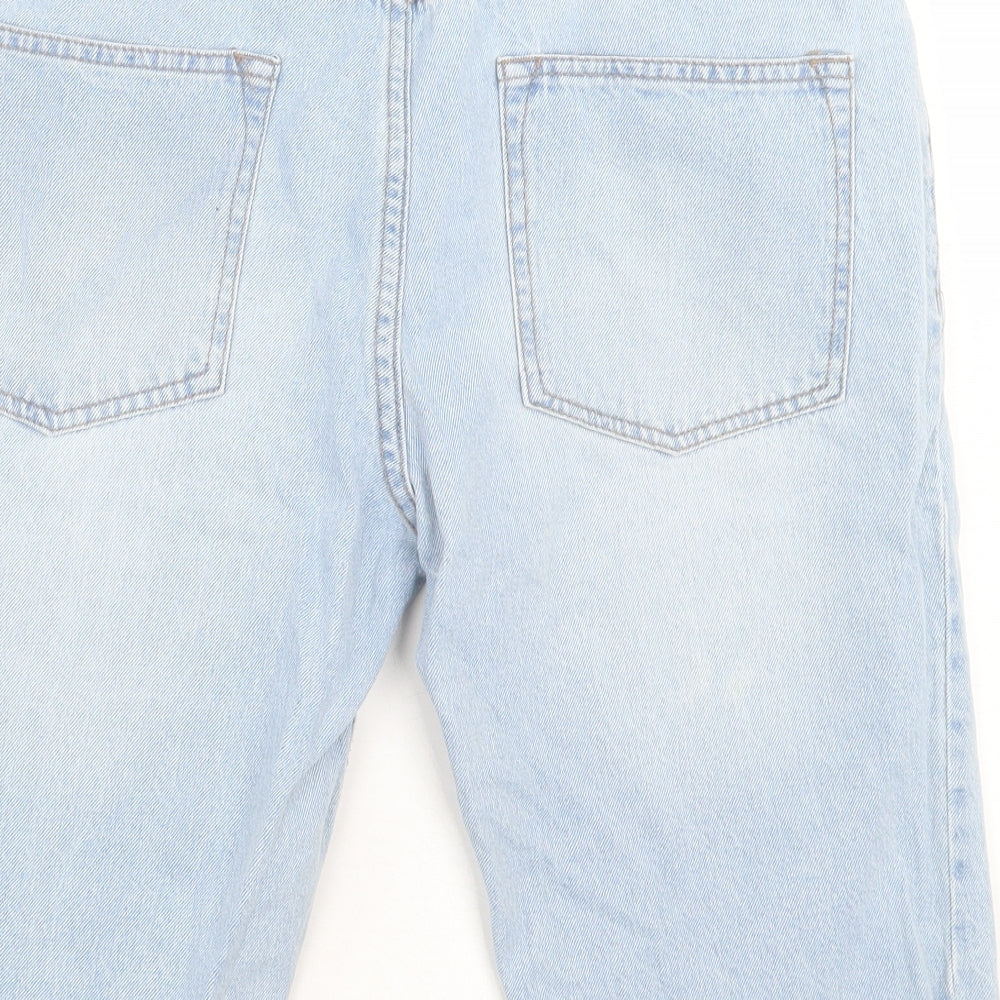 Topman Mens Blue  Cotton Bermuda Shorts Size 32 in L12 in Regular Button