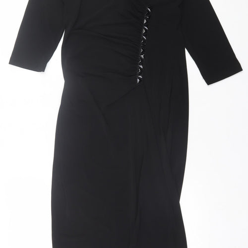 Savoir Womens Black  Polyester A-Line  Size 12  V-Neck Pullover