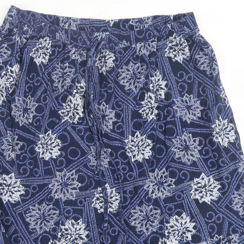 bonmarch Womens Blue Geometric Cotton A-Line Skirt Size M   Tie