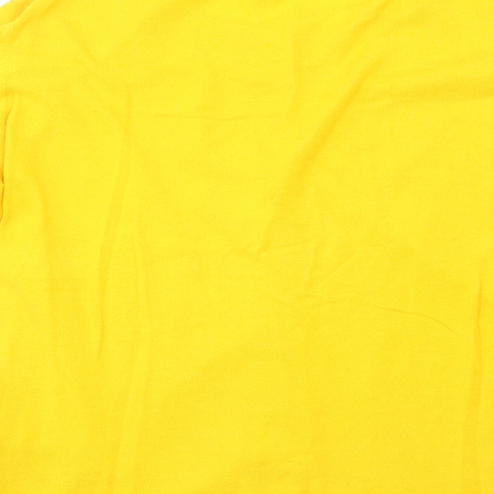 Preworn Womens Yellow Crew Neck  100% Cotton Cardigan Jumper Size L