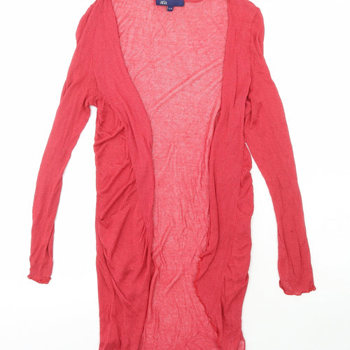 Aria Womens Red V-Neck  Viscose Cardigan Jumper Size 12