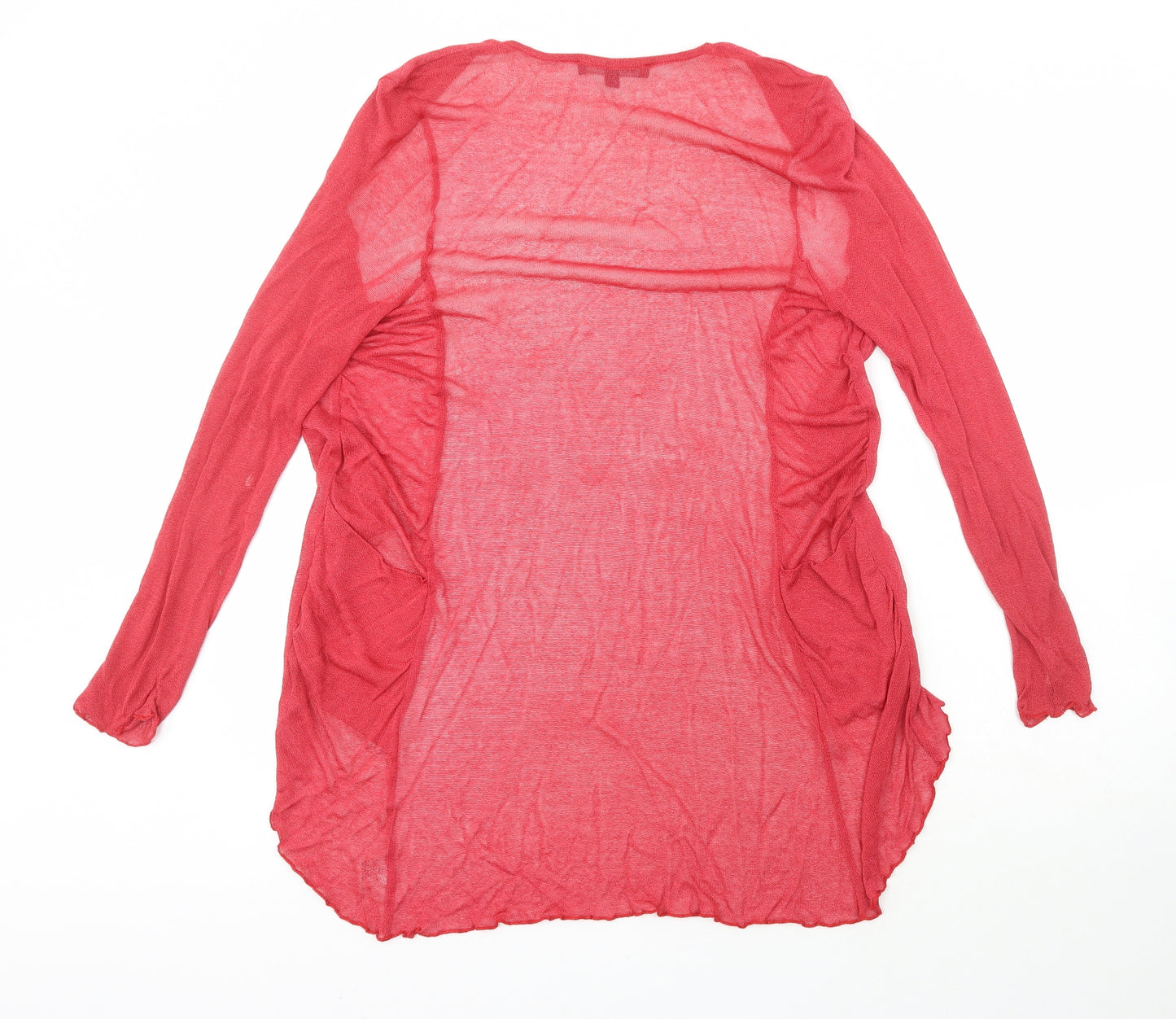 Aria Womens Red V-Neck  Viscose Cardigan Jumper Size 12