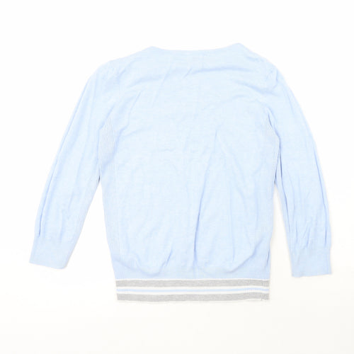 Debenhams Womens Blue Crew Neck  Viscose Pullover Jumper Size 14