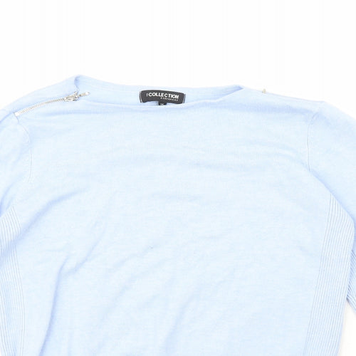 Debenhams Womens Blue Crew Neck  Viscose Pullover Jumper Size 14